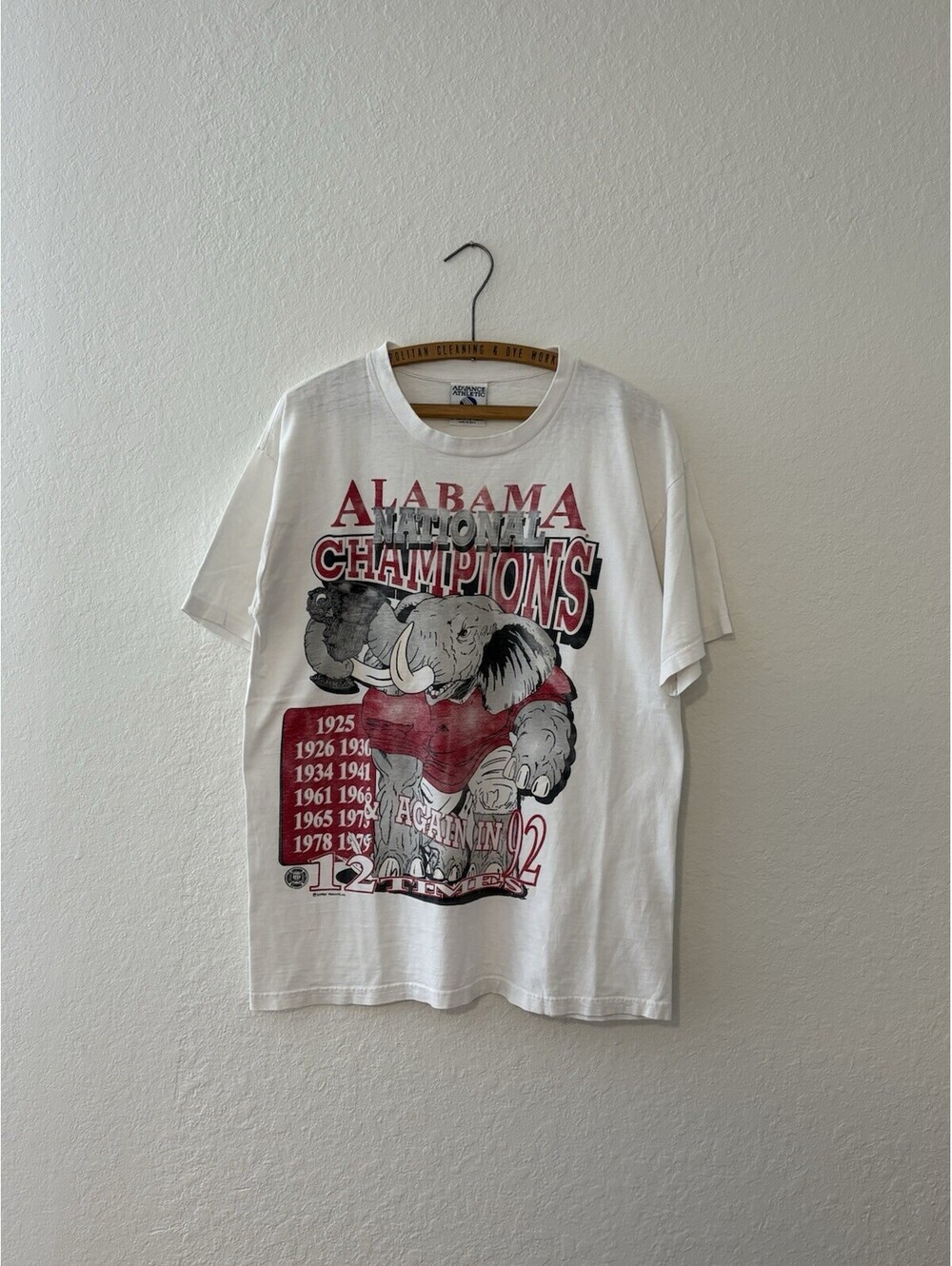 Vintage 1992 Alabama Crimson Tide National Champions T-Shirt Mens Large USA